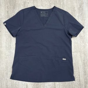 Like new Figs Casma three pocket scrub top in Quiet Navy